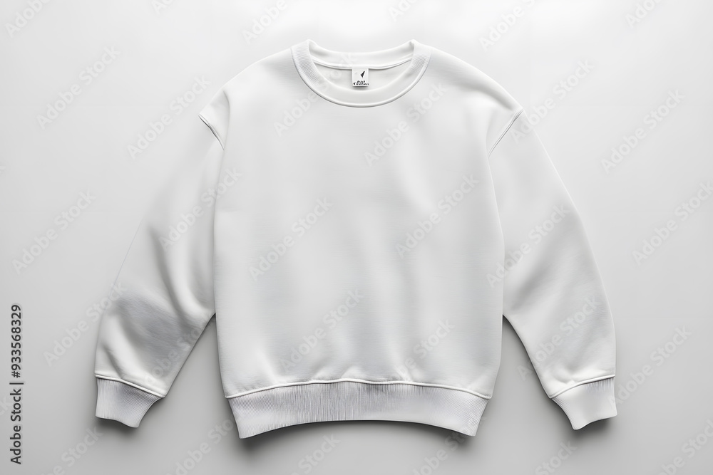 Mockup of white sweatshirt, blank pullover with a long sleeve, isolated on white background Mockup of white sweatshirt, blank pullover with a long sleeve, isolated on white background