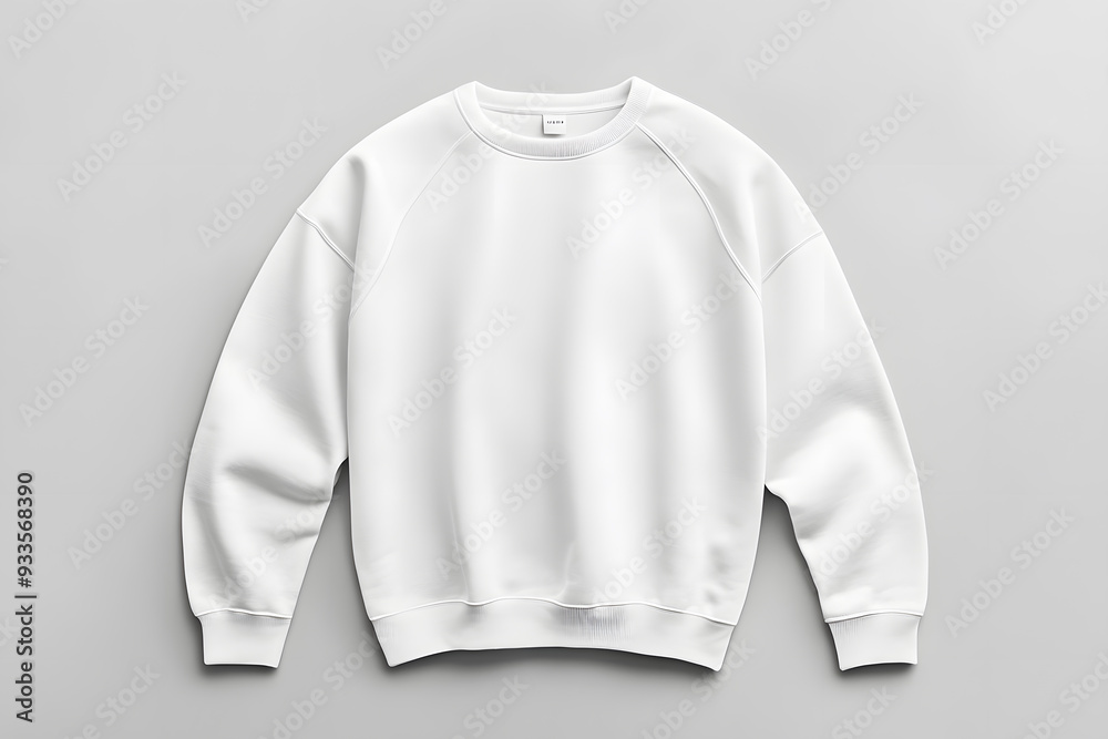 Mockup of white sweatshirt, blank pullover with a long sleeve, isolated on white background Mockup of white sweatshirt, blank pullover with a long sleeve, isolated on white background