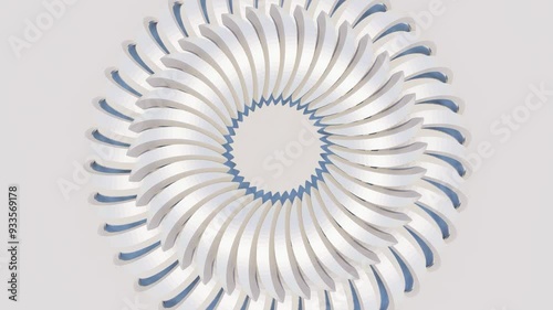 Abstract white background circular pattern 3d animation