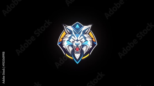 Dynamic and Powerful Animal Mascot Logo for Sports Team with Glitch Effect 