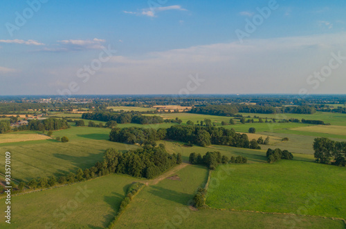 Drohnen Luftaufnahme von diverse Landwirtschaftliche Agrar Felder in Schleswig Holstein Deutschland