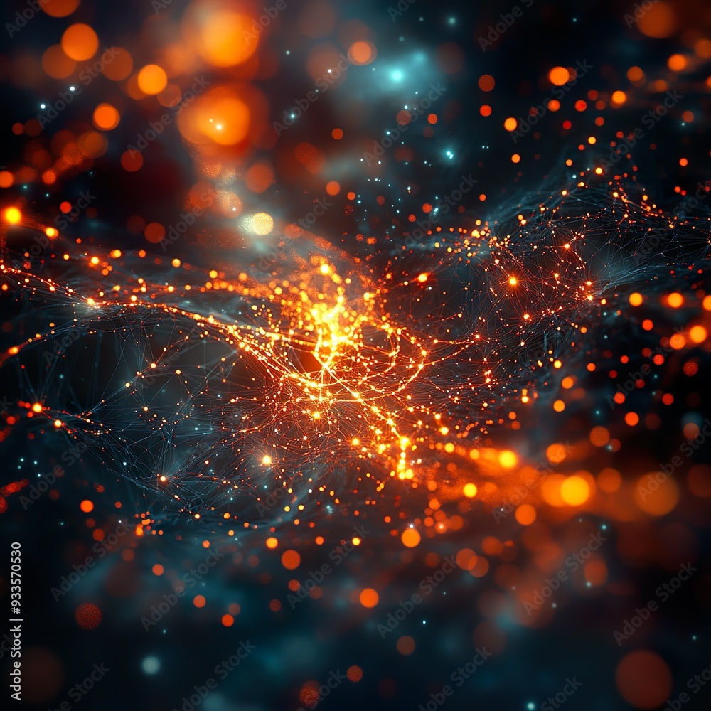 Fototapeta premium Complex Digital Web and Data Flow in a Stunning Abstract Visualization