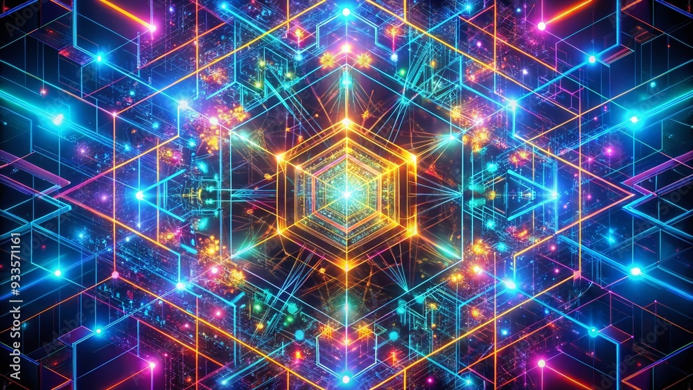 Quantum Entangled Insurance: Intricate geometric patterns and vibrant neon colors, showcasing the interconnectedness and complexity of digital insurance. Quantum Entangled Insurance: Intricate geometric patterns and vibrant neon colors, showcasing the interconnectedness and complexity of digital insurance.