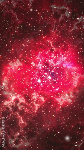 Traveling Through Starry Space and Nebula Galaxy Animation