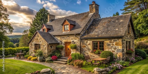 Rustic Retreat: Cozy cottages, stone walls, pastoral charm