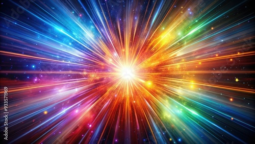 Explosion of colorful light representing the big bang theory , big bang, universe, creation, explosion, energy, science