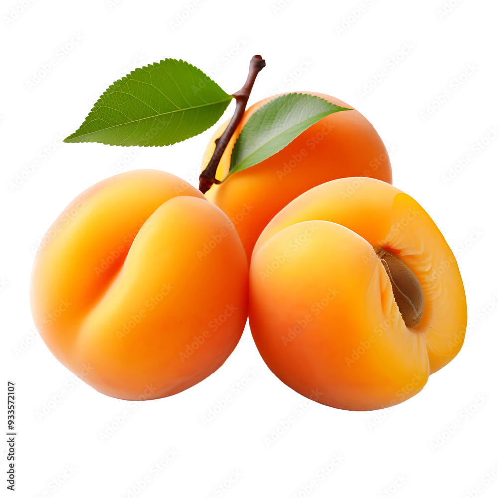 Apricot isolated on transparent background Apricot isolated on transparent background