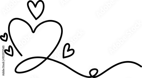 hand drawn heart line art doodle 