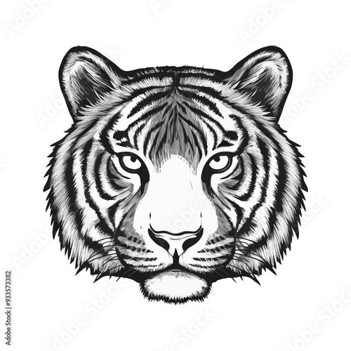 Tiger Head Vector Design Illustration Design.