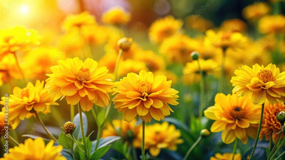 Vibrant yellow flowers blooming in a beautiful garden , sunny, bright, garden, floral, nature, outdoor, yellow, petals, bloom Vibrant yellow flowers blooming in a beautiful garden , sunny, bright, garden, floral, nature, outdoor, yellow, petals, bloom