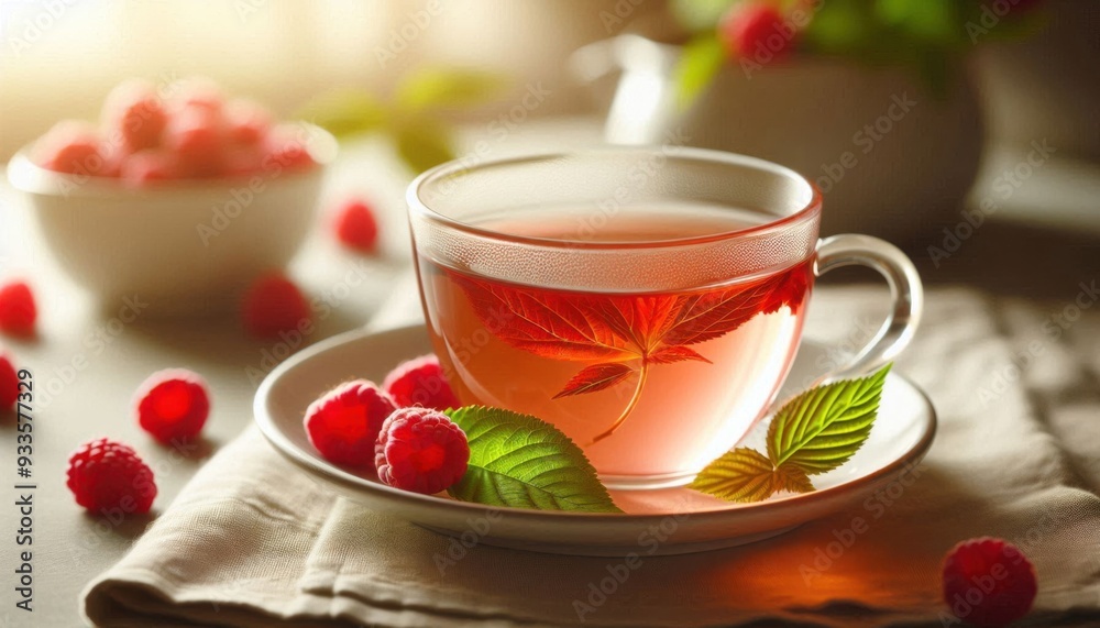 a cup of red raspberry leaf tea a cup of red raspberry leaf tea