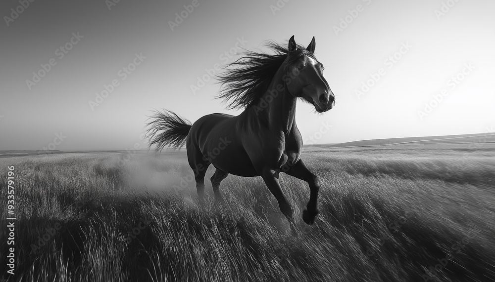 black horse in the field black horse in the field