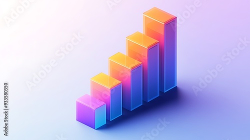 Modern Isometric Stacked Bar Chart in Gradient Purple and Orange Tones on Light Blue Background with Hyper-Realistic Style Free Download Modern Isometric Stacked Bar Chart in Gradient Purple and Orange Tones on Light Blue Background with Hyper-Realistic Style - GFXLoad