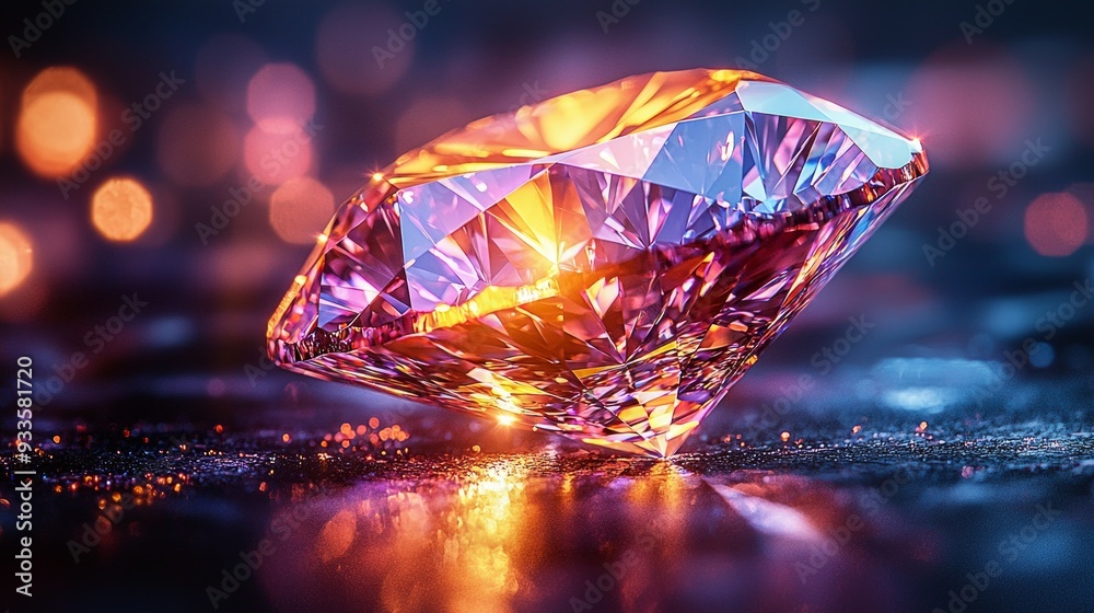 Magnified view of a diamond's cuts Magnified view of a diamond's cuts