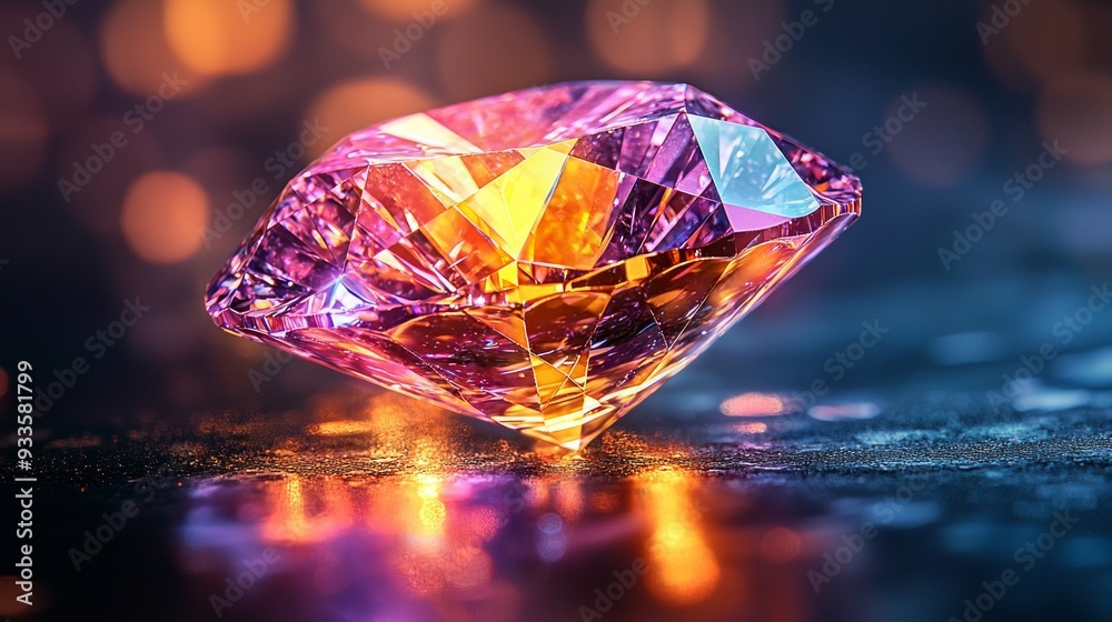 Magnified view of a diamond's cuts Magnified view of a diamond's cuts