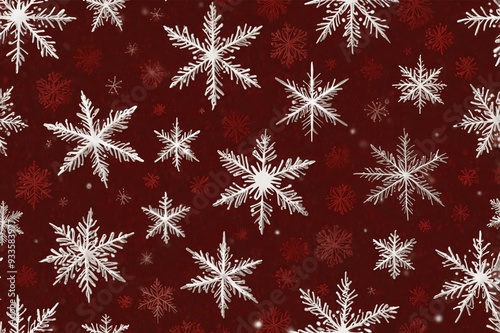 red christmas seamless snowflake background banner