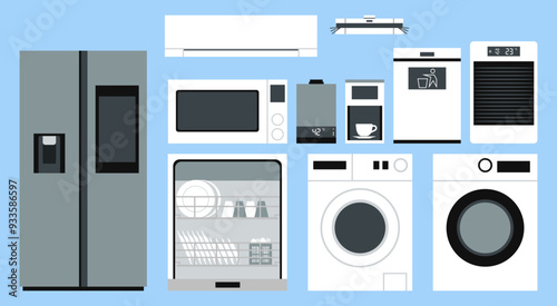 Innovative Smart Appliances, Automation Technology in a Connected Home Environment, Vector Flat Illustration Design