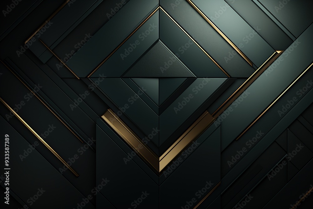 Abstract dark geometric pattern with gold accents. Abstract dark geometric pattern with gold accents.