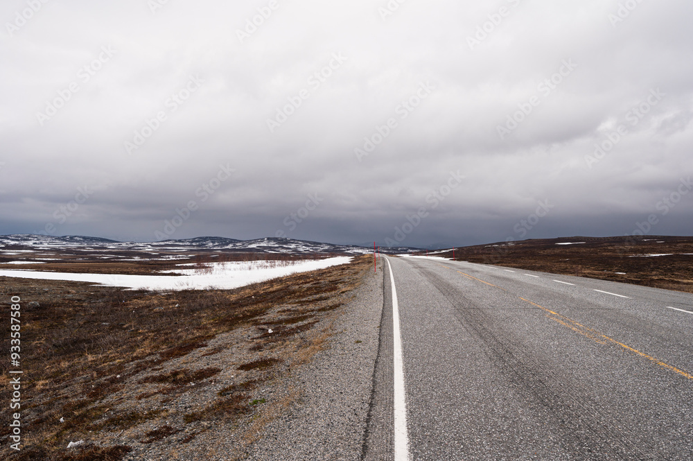 nordic landscape along the road from Alta to the Island of Mageroya, Norway nordic landscape along the road from Alta to the Island of Mageroya, Norway