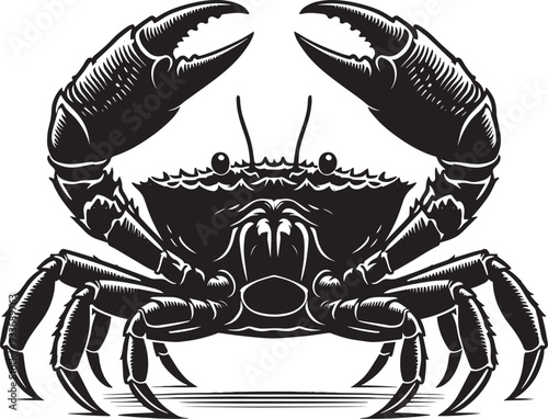 Sea crab silhouette illustration isolated on a white background