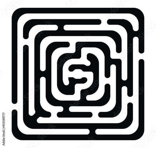 Labyrinth maze vector. Square maze game illustration