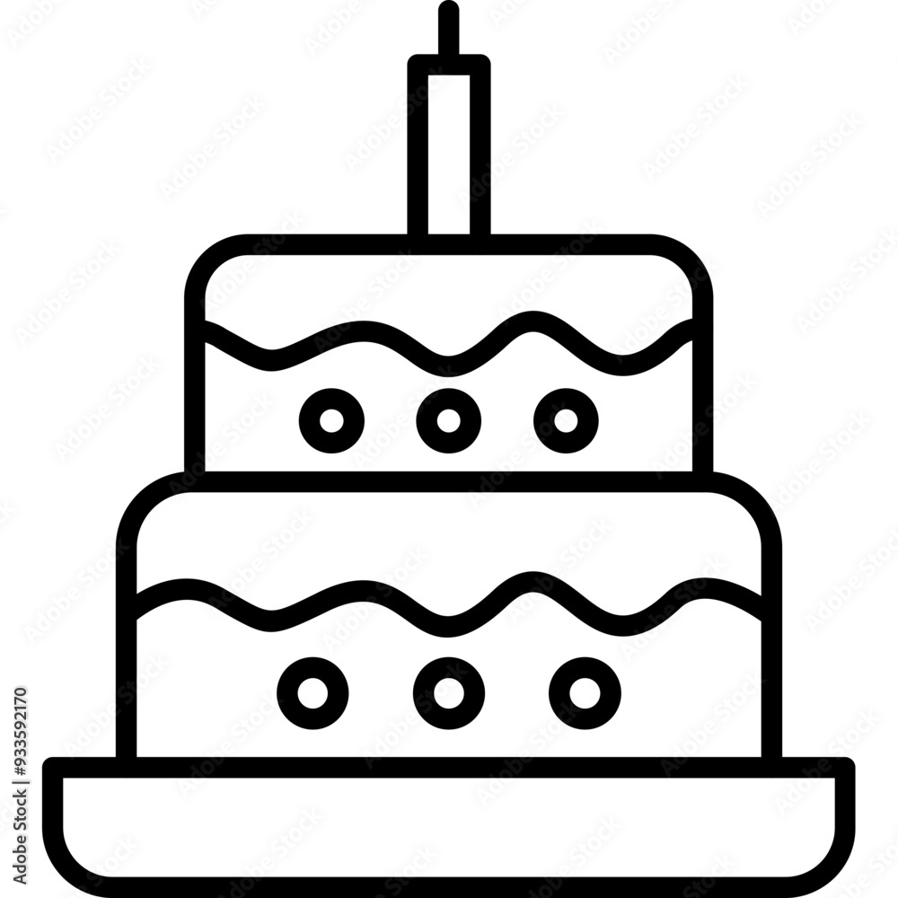 Obraz premium Cake, Party Cake, Celebration Cake, Vector Cake, Icon Cake, Event Cake, Cake Icon, Cake Illustration, Cake Vector, Birthday Cake