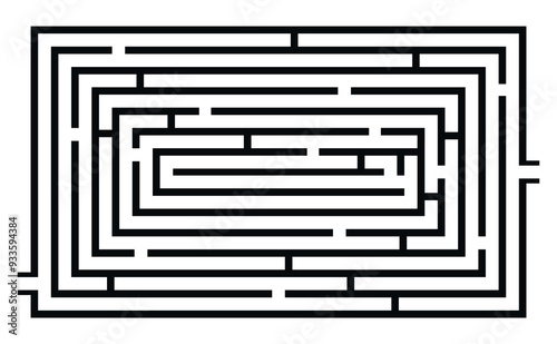 Labyrinth maze vector. Square maze game illustration