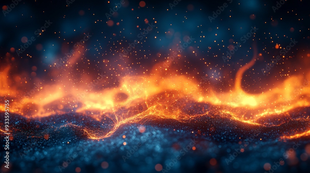 Fototapeta premium Abstract Fire and Sparkles Background