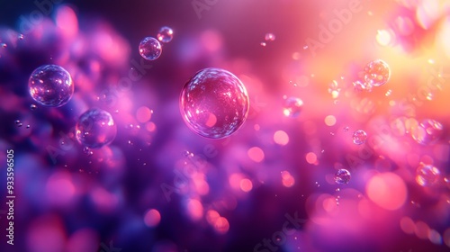 Abstract Purple and Pink Bubble Background