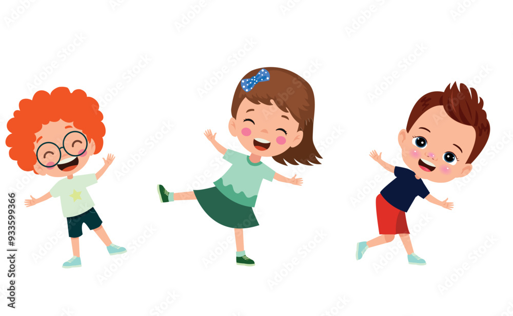 vector illustration of students in different postures vector illustration of students in different postures