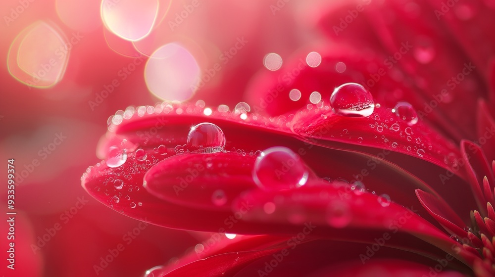 crystal water drop on flower petals, light colors crystal water drop on flower petals, light colors