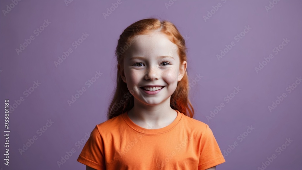 A smiling young girl with red hair A smiling young girl with red hair