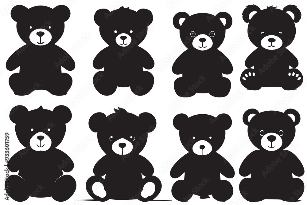 Teddy Bear Silhouette Vector bundle Teddy Bear Silhouette Vector bundle