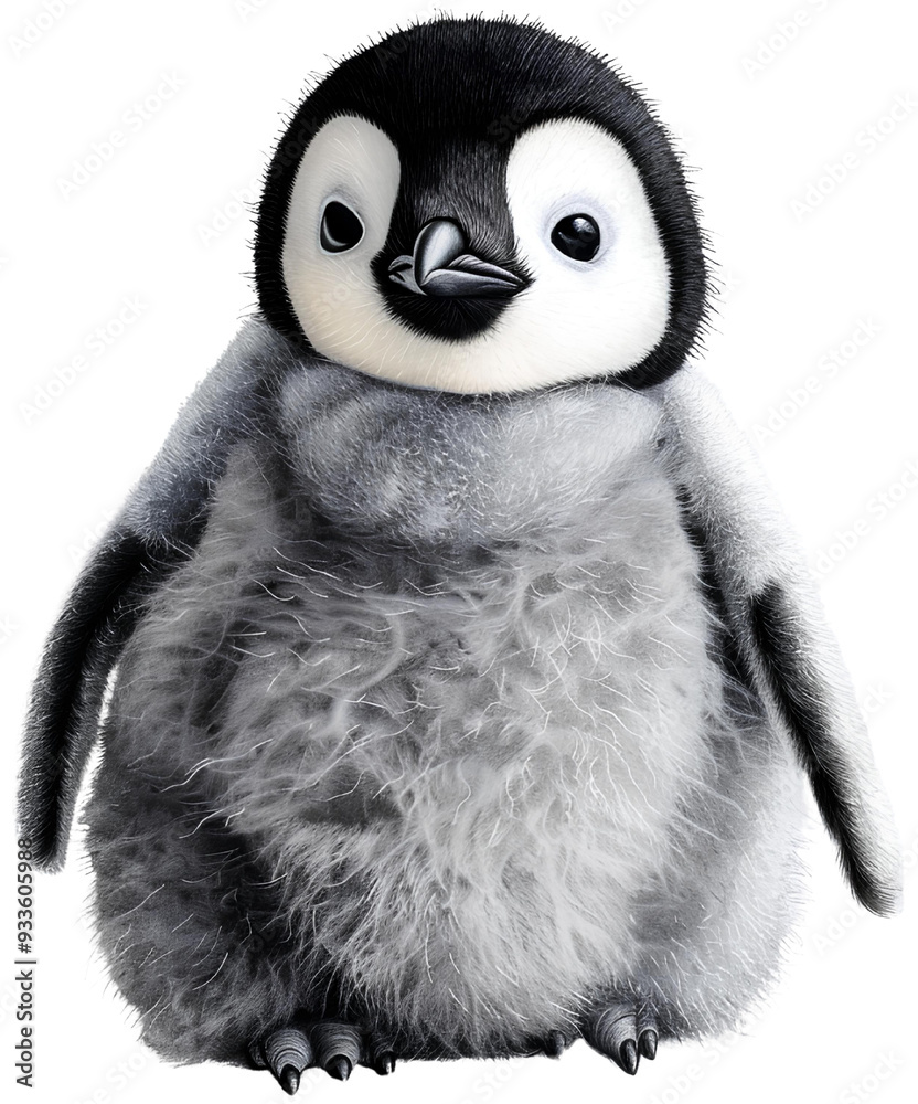 Cute Penguin Chick: A fluffy, adorable baby penguin with big, curious eyes, perfect for children's books, educational materials isolated on transparent background. Cute Penguin Chick: A fluffy, adorable baby penguin with big, curious eyes, perfect for children's books, educational materials isolated on transparent background.