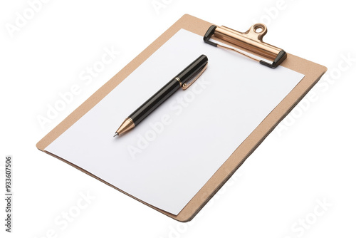 Wallpaper Mural Efficient Office Stationery - Clipboard with Pen on White Background Torontodigital.ca
