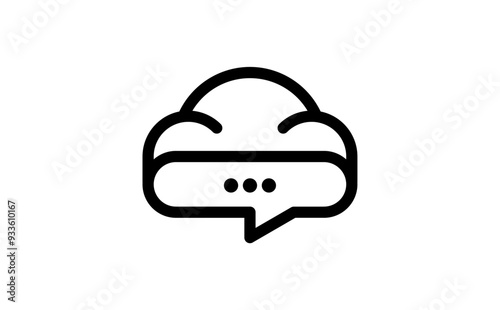 Bubble Chat with Cloud Premium Vector