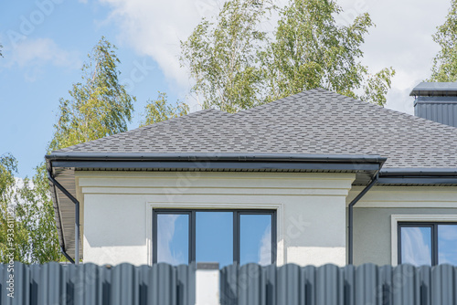 Shingles texture - close up view of asphalt roofing shingles