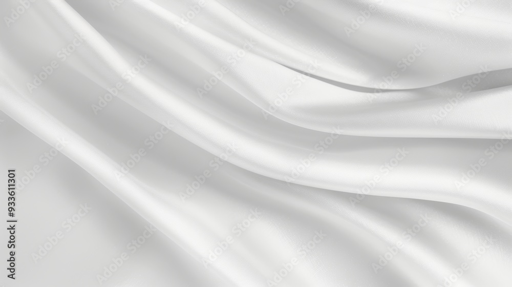 Close Up of White Satin Cloth, Elegant Smooth and Soft Waves of Luxurious Silk Fabric Texture Close Up of White Satin Cloth, Elegant Smooth and Soft Waves of Luxurious Silk Fabric Texture