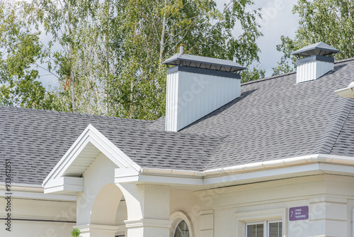 Shingles texture - close up view of asphalt roofing shingles