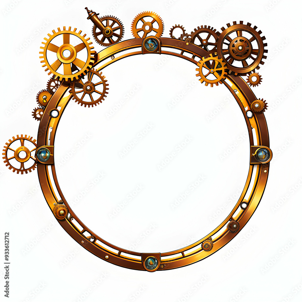 Obraz premium Steampunk Border Copy Space Area