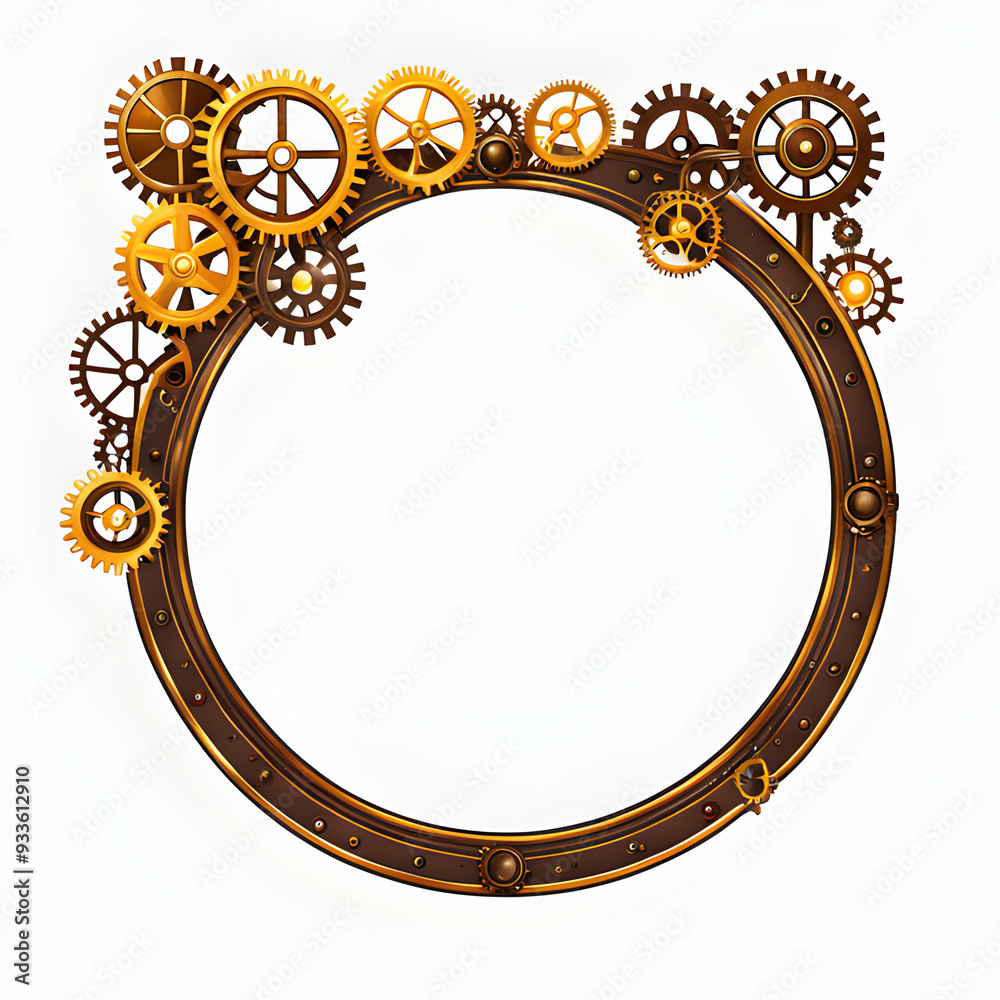 Obraz premium Steampunk Border Copy Space Area
