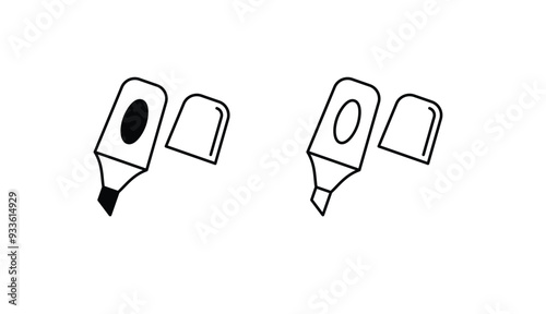 Highlighter icon design with white background stock illustration