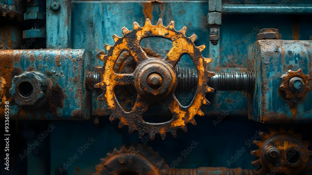 Rusty Gears: A Close-Up Look at Industrial Machinery and the Passage of Time