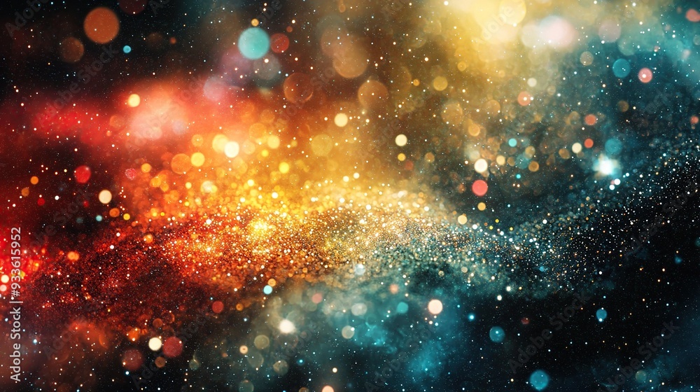 Obraz premium Colorful Universe. Abstract wallpaper background of a cosmos with galaxy, nebula, stars. Ai generative