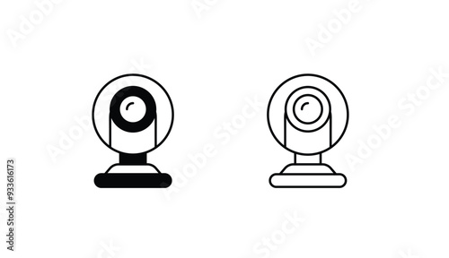 CC TV Camera icon design with white background stock illustration