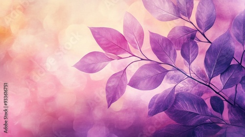 Purple Leaves on a Soft Bokeh Background