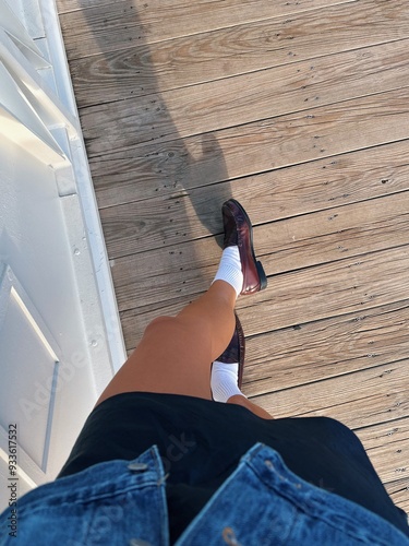 person wearing loafers