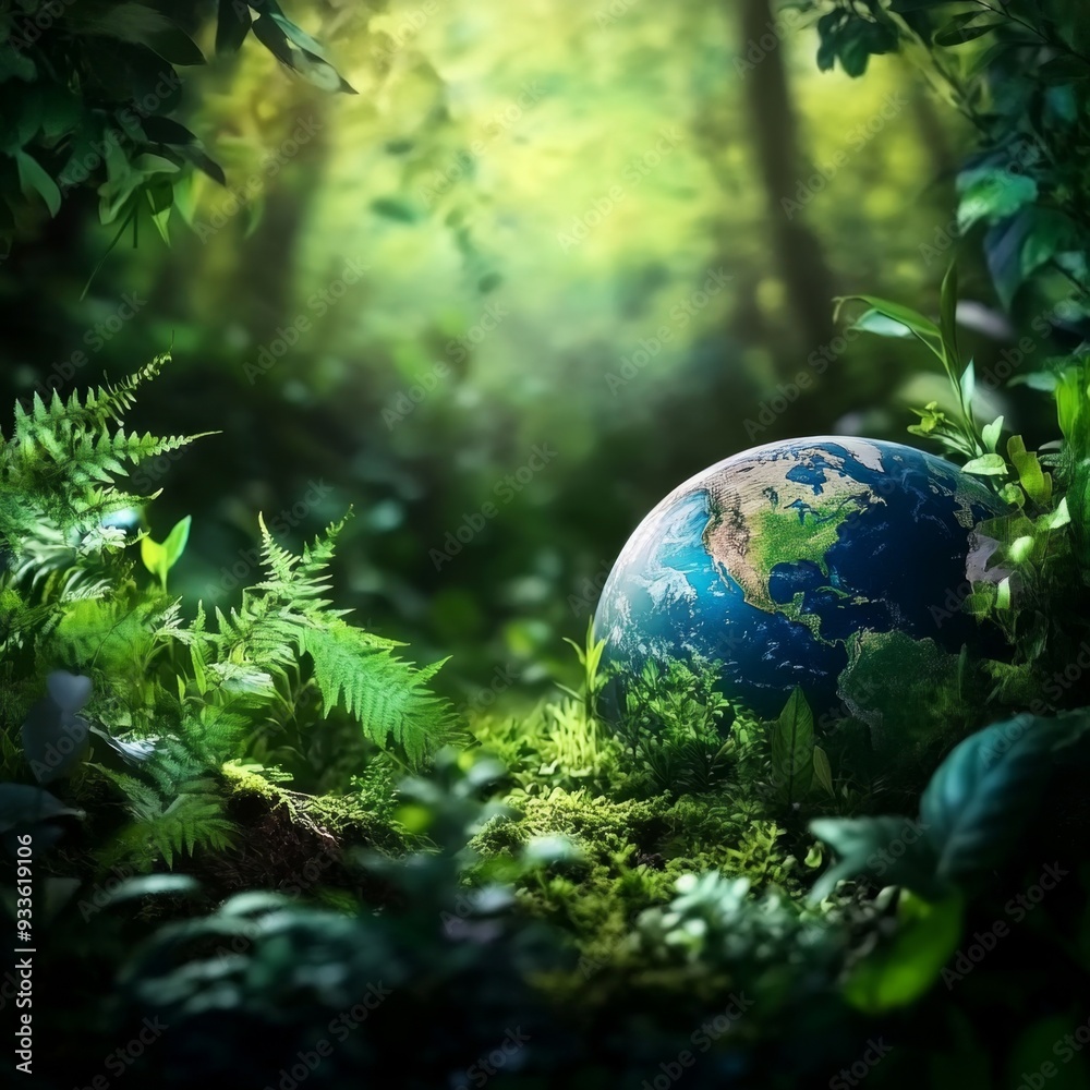 Eco-Friendly Earth in Glass Sphere: Creative Abstract Concept for World Environment Day and Sustainable Development. Global Warming Protection and Green Living Illustration for Environmental Awareness Eco-Friendly Earth in Glass Sphere: Creative Abstract Concept for World Environment Day and Sustainable Development. Global Warming Protection and Green Living Illustration for Environmental Awareness