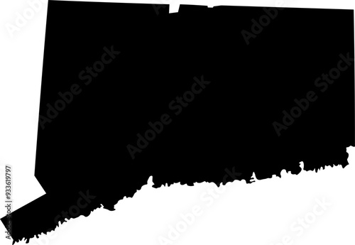 State of Connecticut Silhouette Outline Graphic Design with Transparent Background	