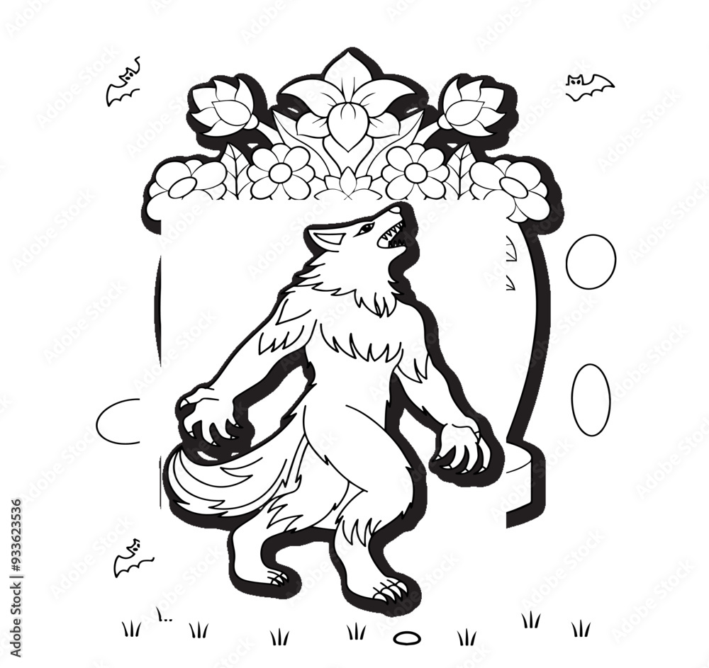 Fototapeta premium Halloween coloring book